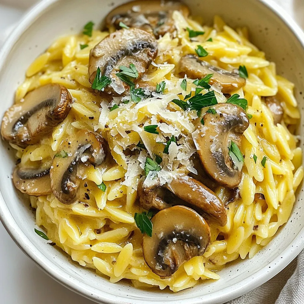 Creamy Mushroom Orzo Comforting and Cozy Dish