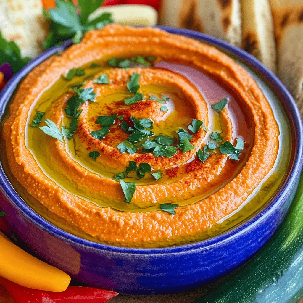 Roasted Red Pepper Hummus Creamy and Flavorful Dip