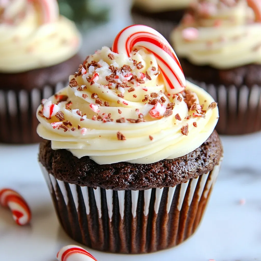 Chocolate Candy Cane Cupcakes Festive and Tasty Treat