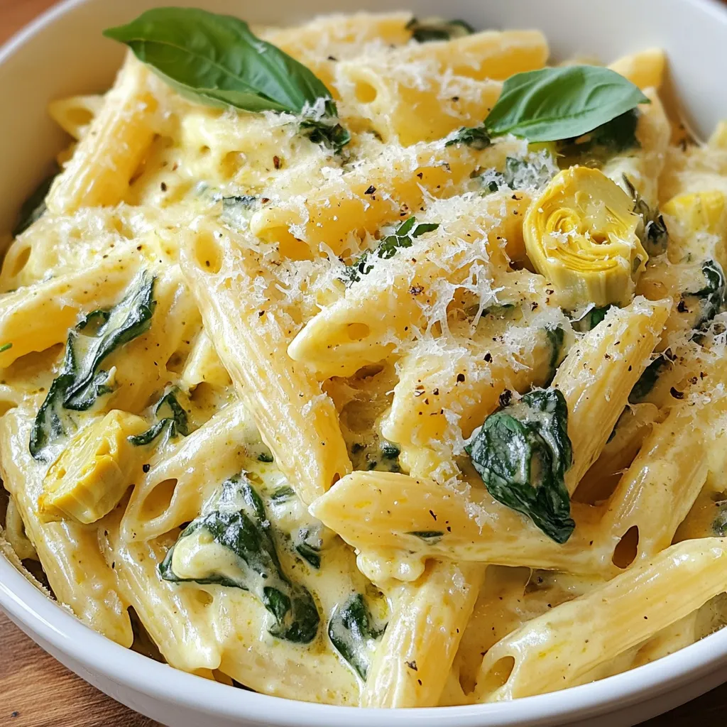 Creamy Spinach Artichoke Pasta Delightful Dish
