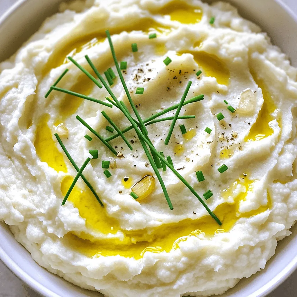 Roasted Garlic Mashed Cauliflower Creamy Delight