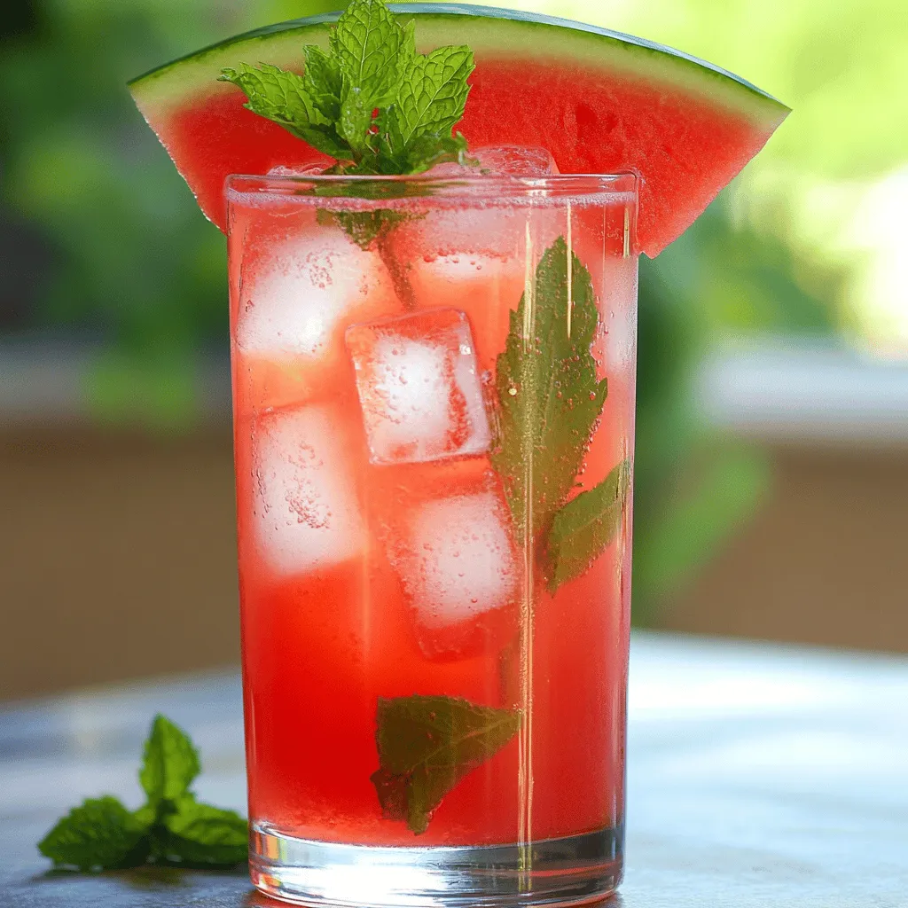 - Watermelon - Lime Juice - Agave Syrup or Honey - Water - Fresh Mint Leaves - Ice Cubes