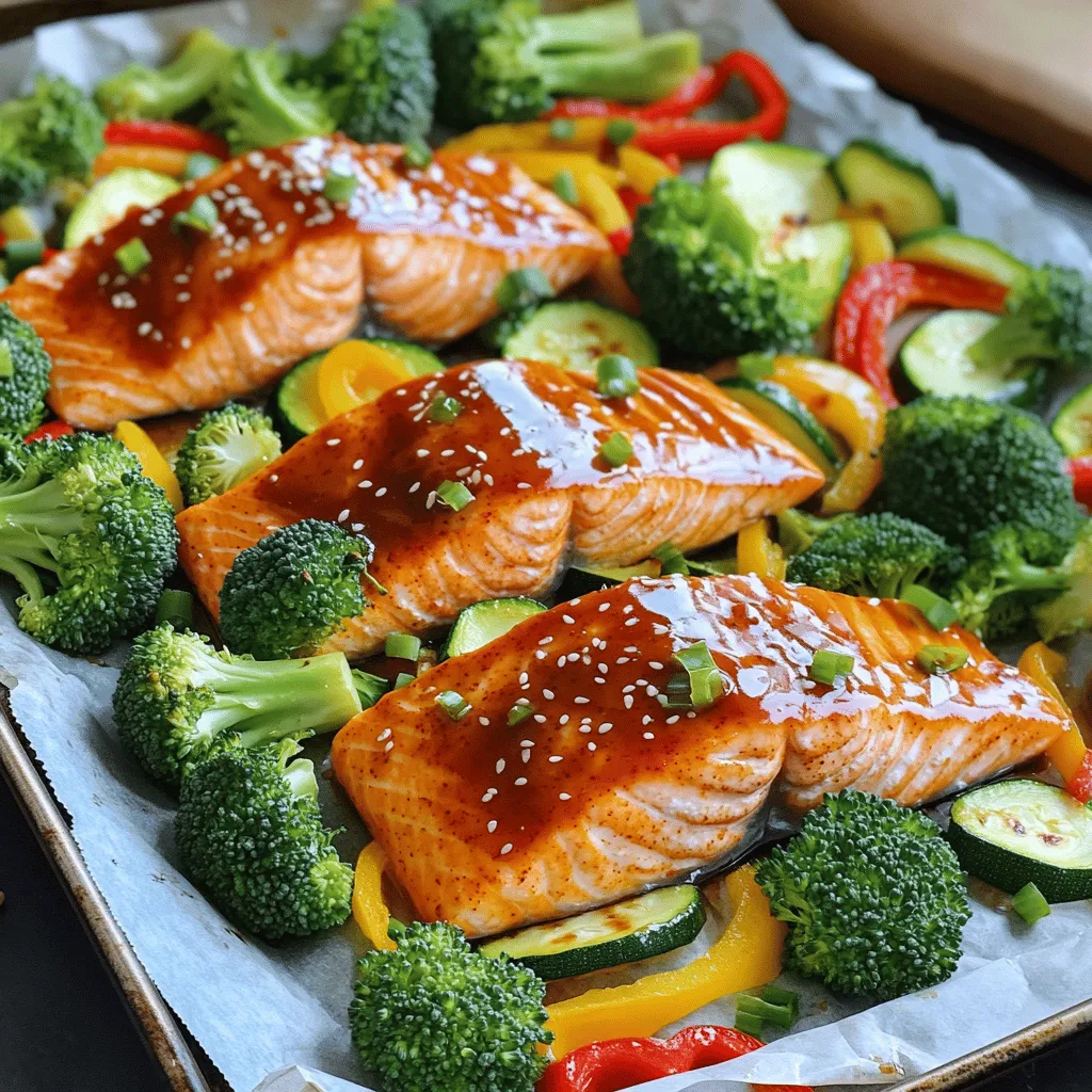 Sheet Pan Sweet Chili Salmon Veggies Delight