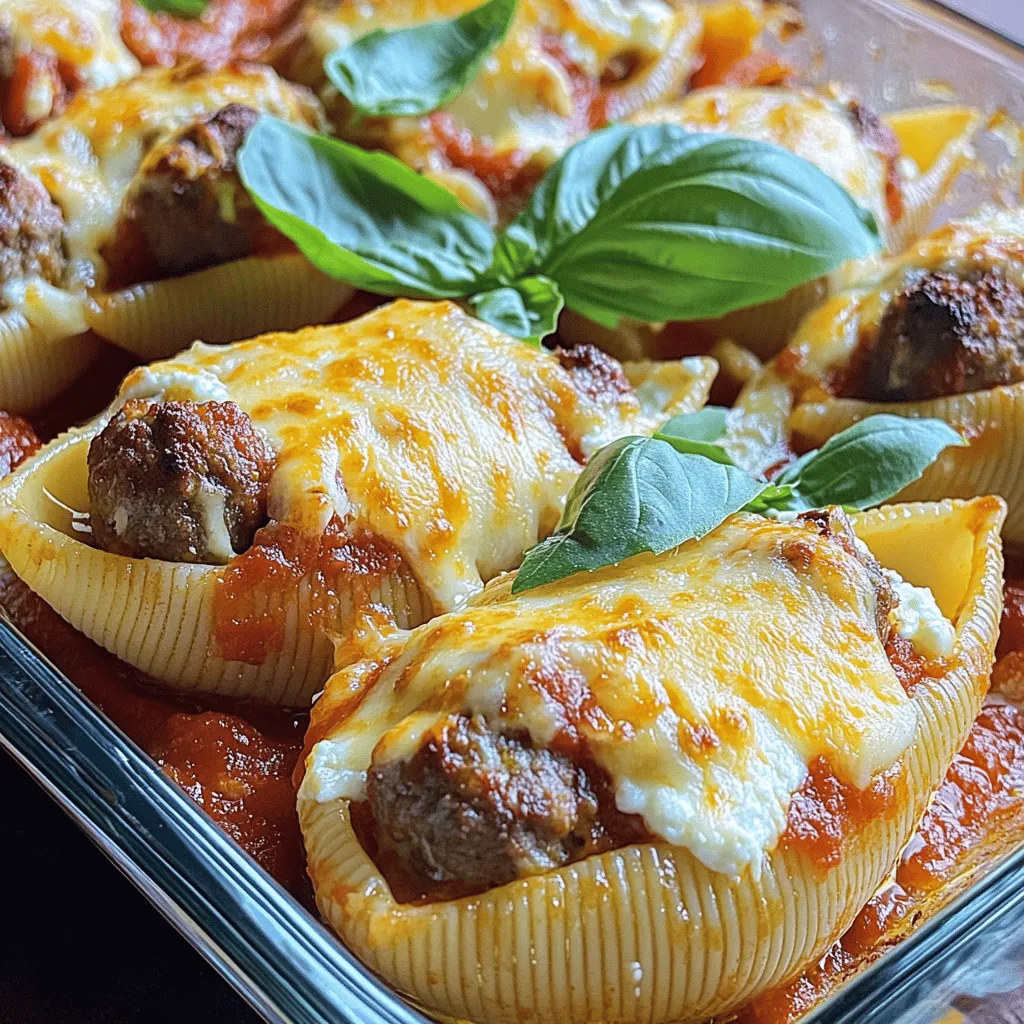 For this Hearty Stuffed Shells & Meatball Bake, you will need these key ingredients: