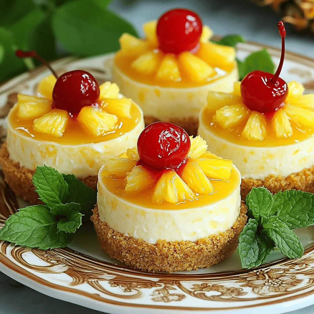 To make Easy Mini Pineapple Upside-Down Cheesecakes, you