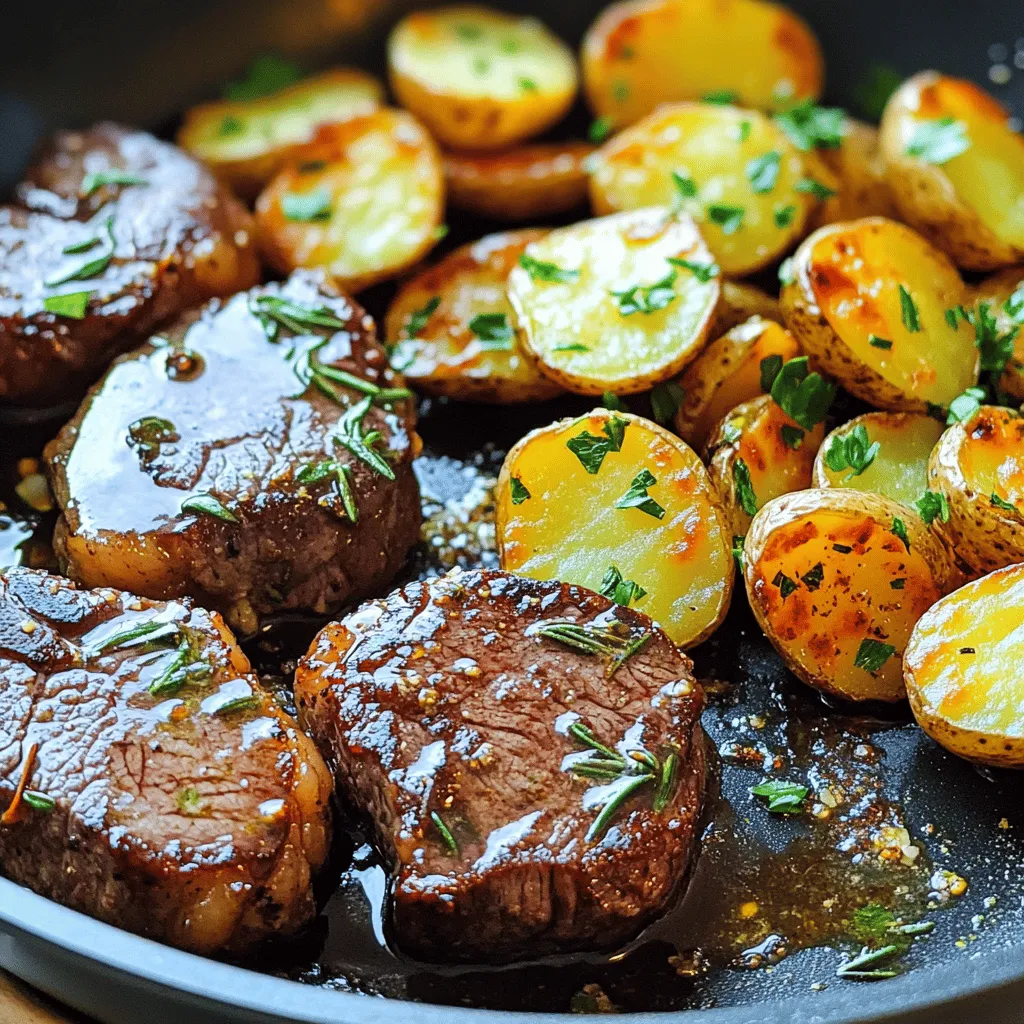 Garlic Butter Steak Bites and Potatoes Flavorful Dish
