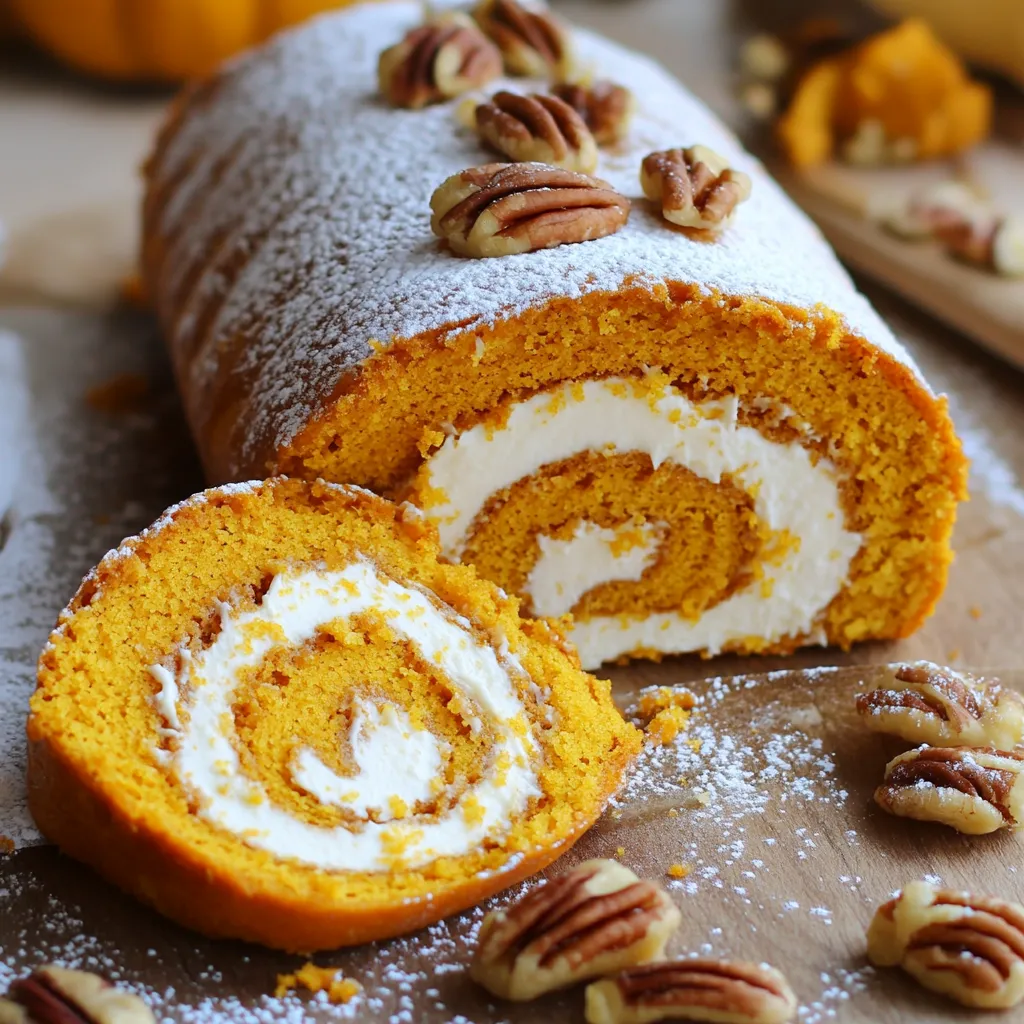 Pumpkin Cream Cheese Roll Cake Delightful Fall Dessert
