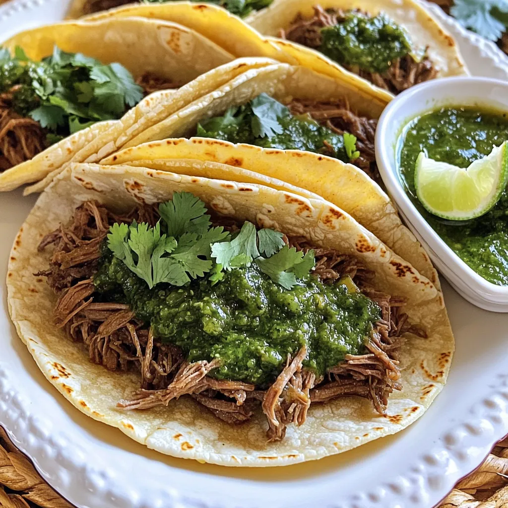 Salsa Verde Beef Tacos Slow Cooker Delightful Meal