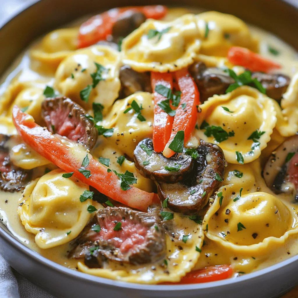 Savory Cheesesteak Tortellini in Creamy Provolone Sauce