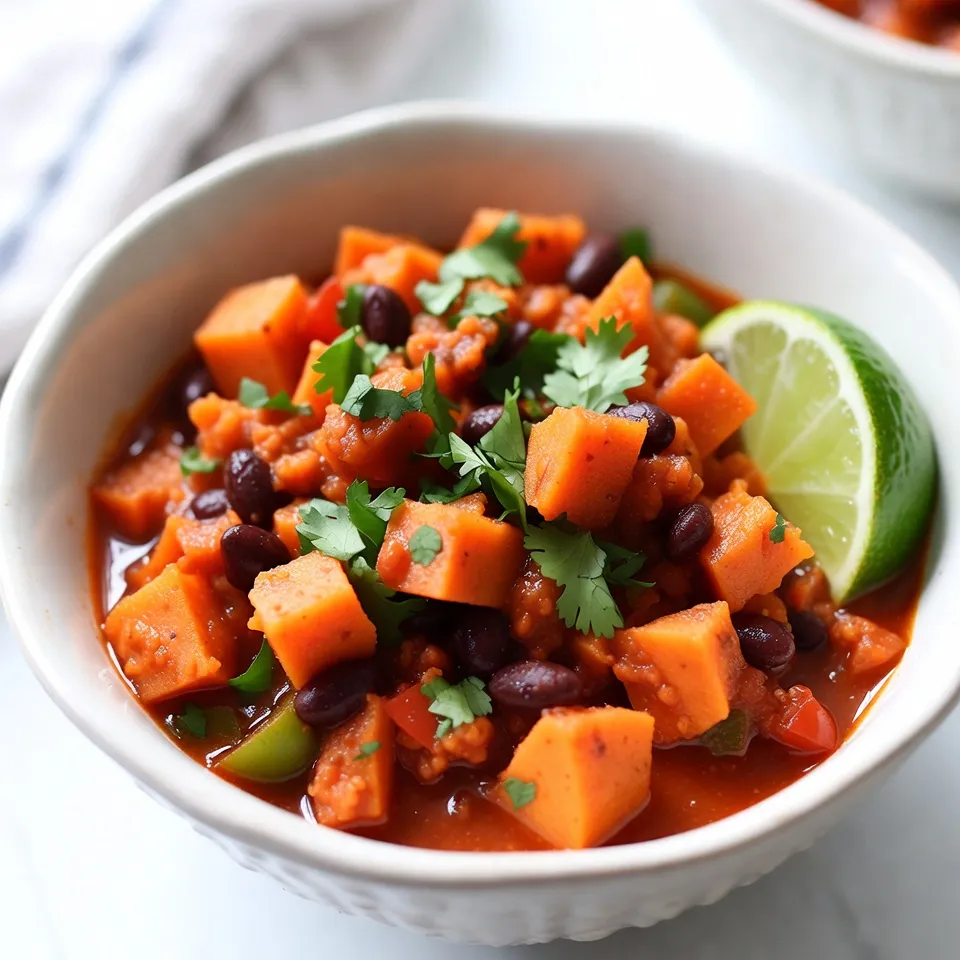 Vegan Sweet Potato Black Bean Chili Flavorful Delight
