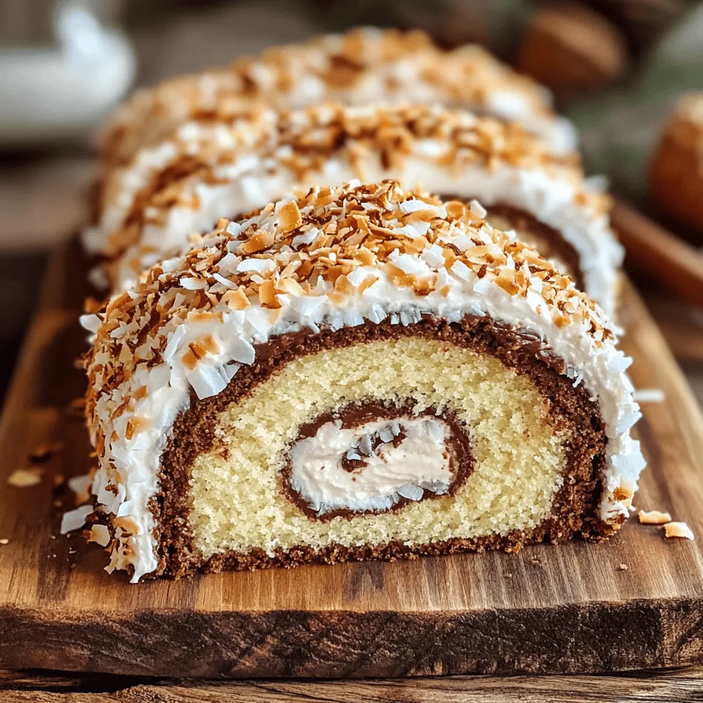 Coconut Almond Swiss Roll Cake Delightful and Easy Recipe