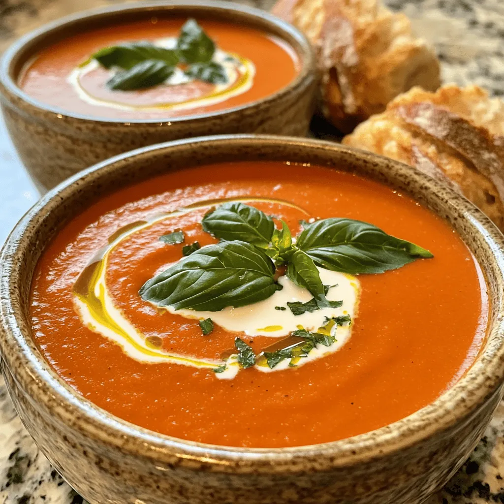 Creamy Tomato Basil Soup Comforting and Simple Dish
