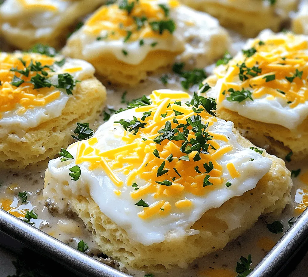 To make a delicious biscuits and gravy breakfast bake, you