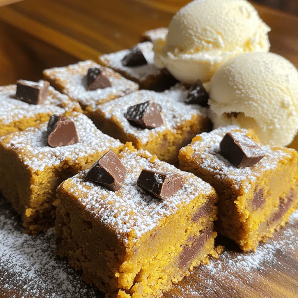 Chocolate Chunk Pumpkin Blondies Delightful Fall Treat