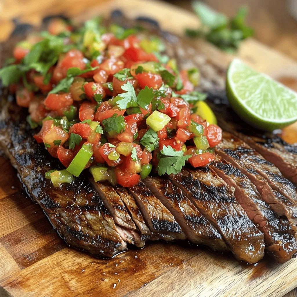 Grilled Flank Steak with Tomato Pepper Salsa Delight