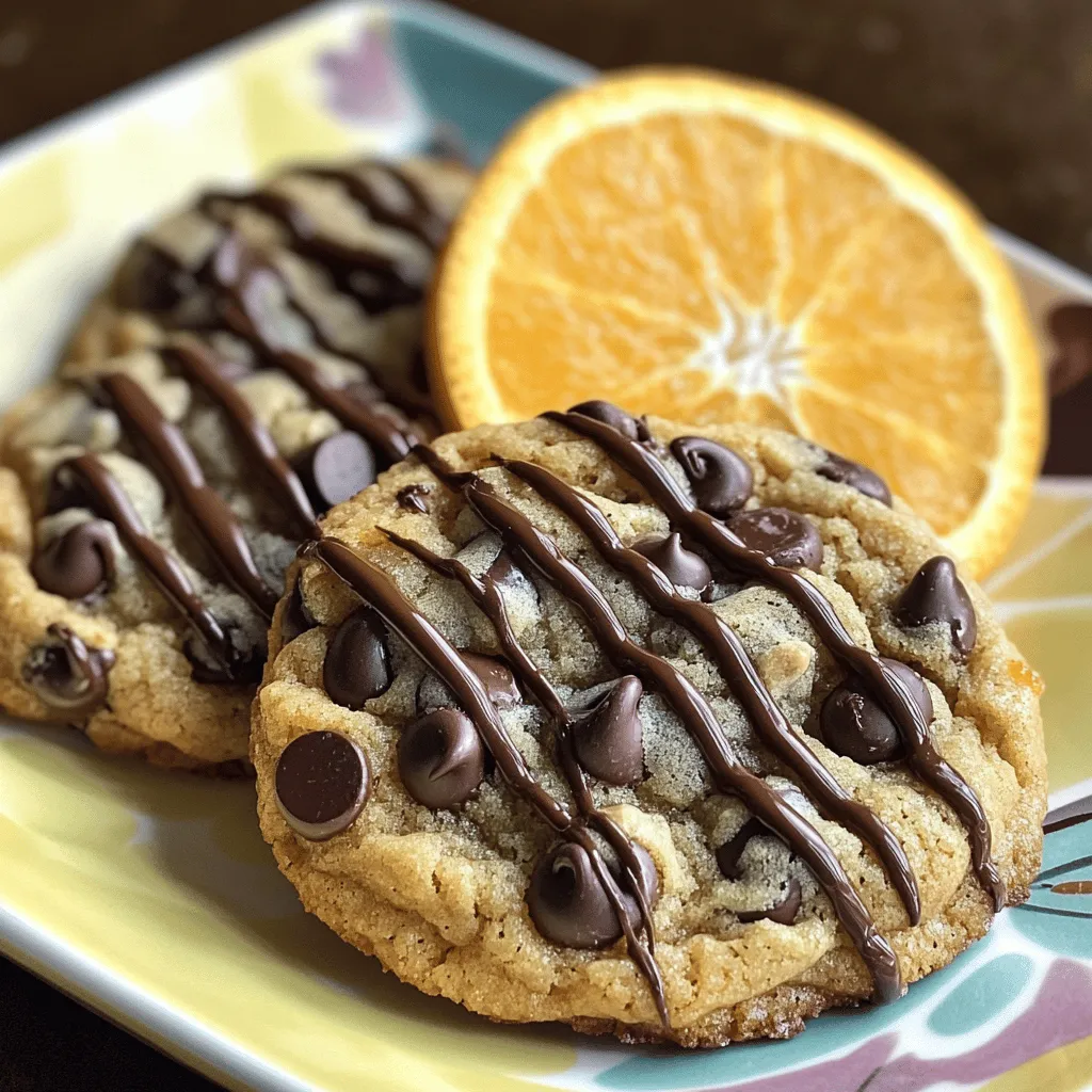 The key ingredients in orange chocolate chip cookies create a tasty treat. First, you need 1 cup of unsalted butter. This gives the cookies a rich flavor. Next, use 1 cup of brown sugar and 1/2 cup of granulated sugar. The mix of these sugars keeps the cookies soft and chewy.
