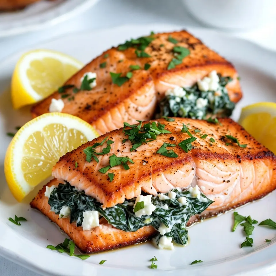 Creamy Spinach Stuffed Salmon Tasty and Simple Recipe
