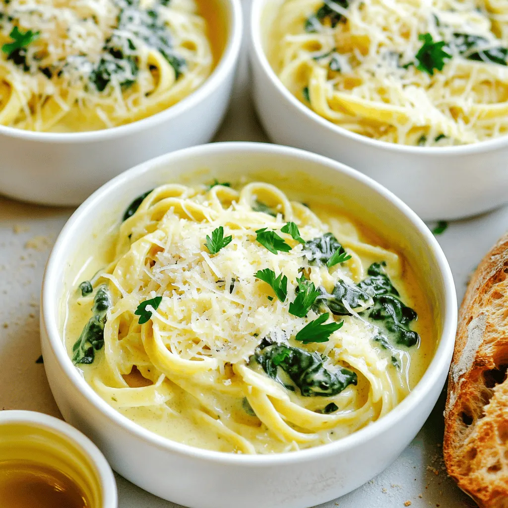 One-Pot Creamy Garlic Parmesan Pasta with Spinach Delight