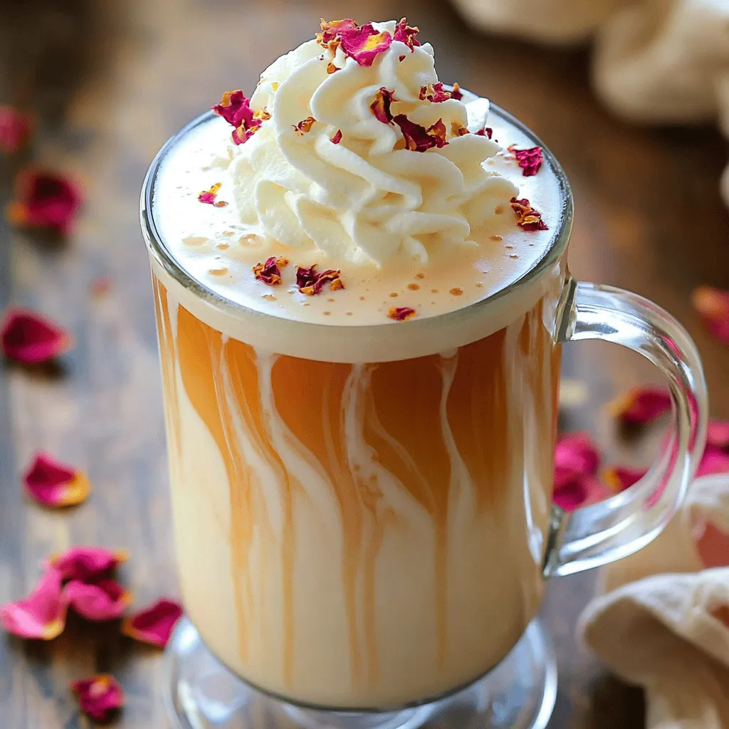 To make a tasty vanilla rose tea latte, you need simple, fresh ingredients. First, you need milk. You can use dairy or any plant-based milk. Almond, oat, or soy milk work well too.