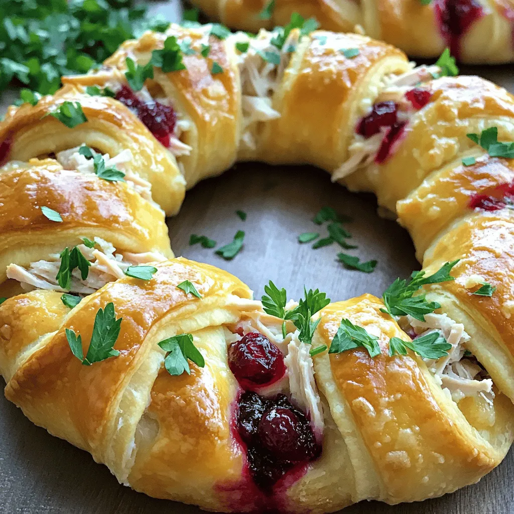 To make the Savory Turkey and Cranberry Crescent Ring, you will need the following ingredients: