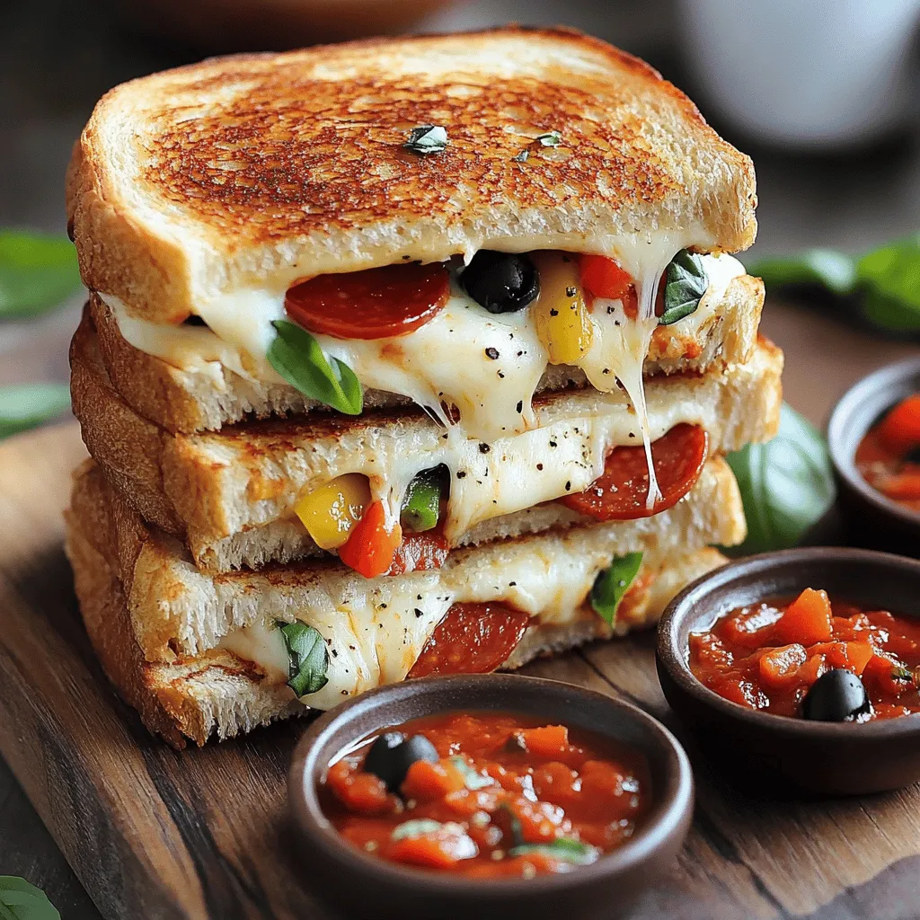 To make a great pizza grilled cheese, you need a few key ingredients. First, you need good bread. I love thick-cut sourdough. It holds up well and gives a nice crunch. Next, cheese is a must. I recommend using mozzarella since it melts beautifully.