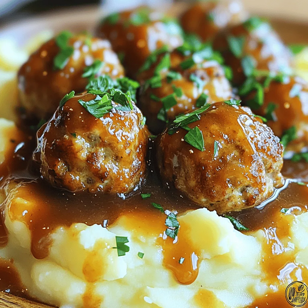 To create savory Swedish meatballs, you need some key ingredients. First, you’ll need a mix of meats. I like using ground beef and ground pork. This blend gives a nice flavor and keeps the meatballs juicy. You should use one pound of beef and half a pound of pork.