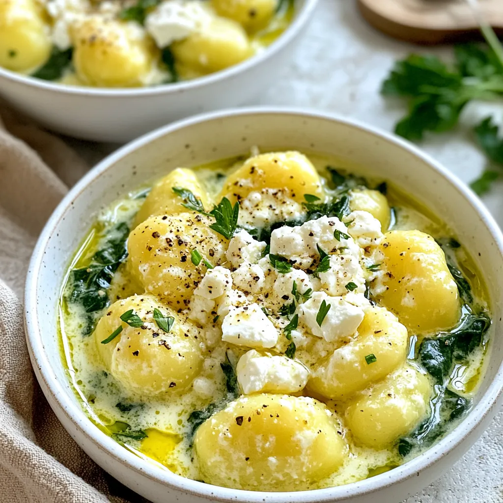 Creamy Gnocchi with Spinach and Feta Easy Delight