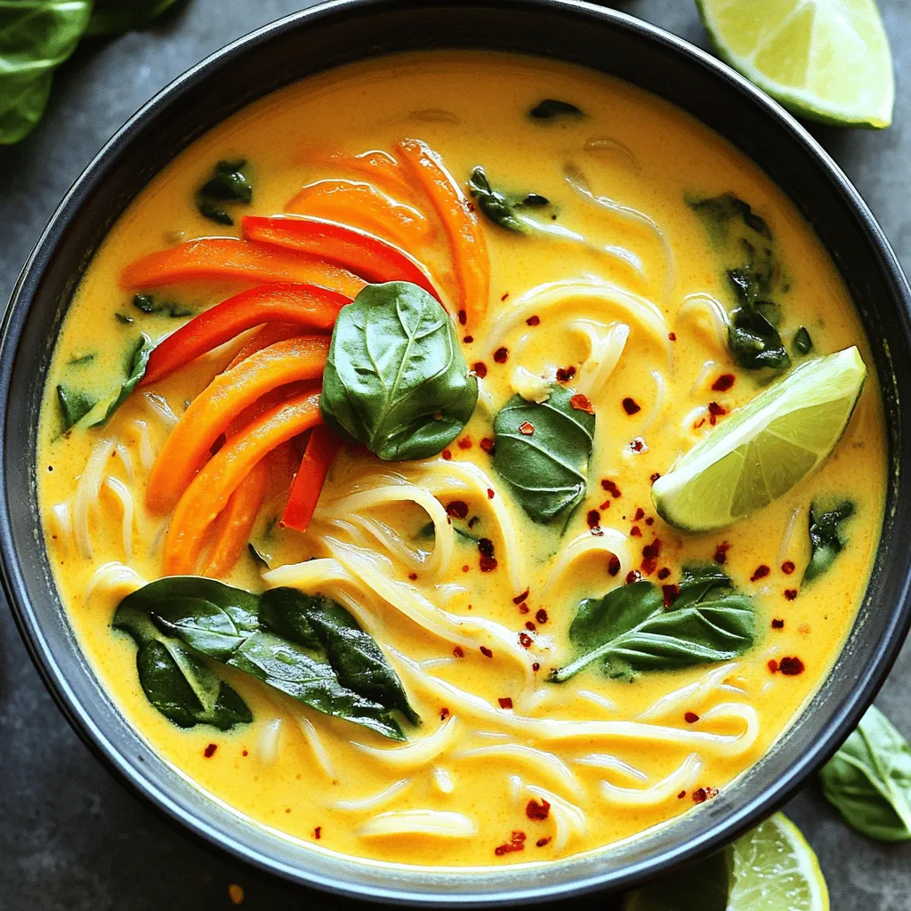 The Thai curry noodle soup recipe shines with its vibrant flavors and fresh ingredients. The heart of this dish lies in its key components.