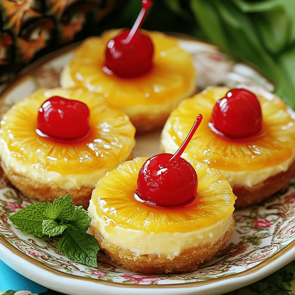Mini Pineapple Upside Down Cheesecakes Delight