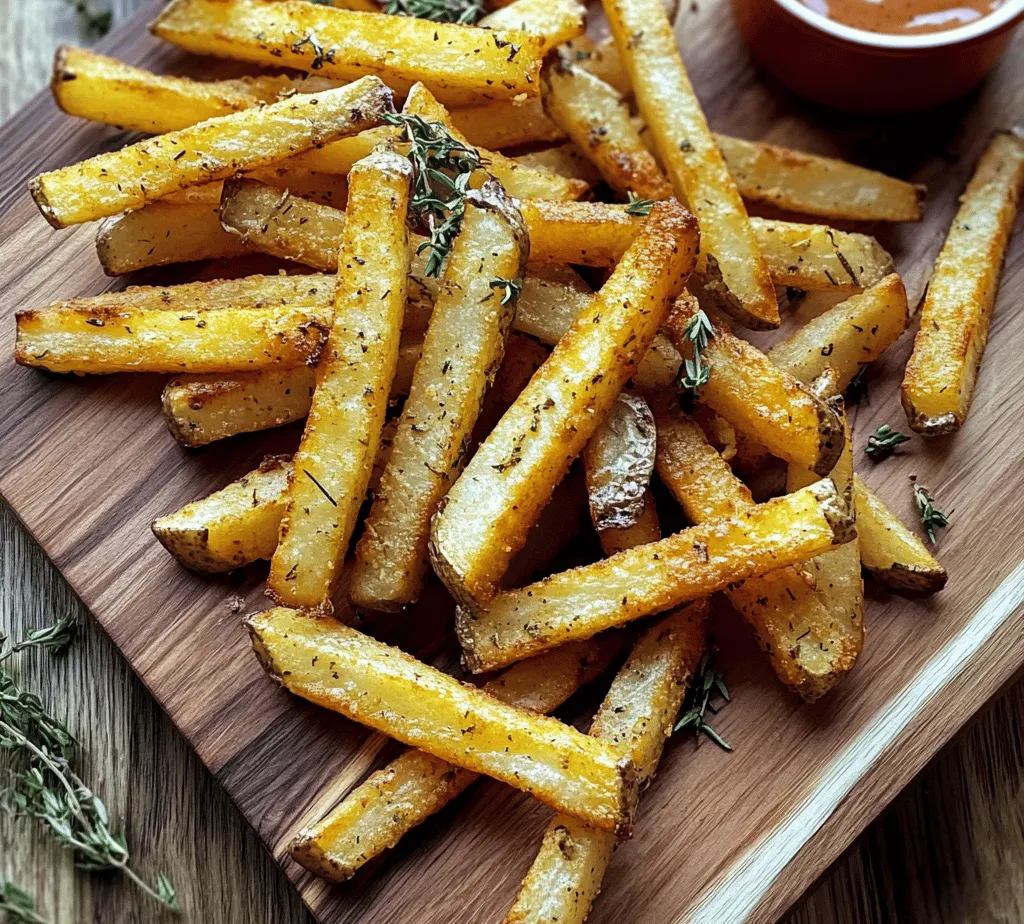 To make air fryer french fries, you need simple ingredients. Gather 4 medium russet potatoes, 2 tablespoons of olive oil, and seasonings. You’ll want garlic powder, onion powder, smoked paprika, dried rosemary, dried thyme, salt, and black pepper.