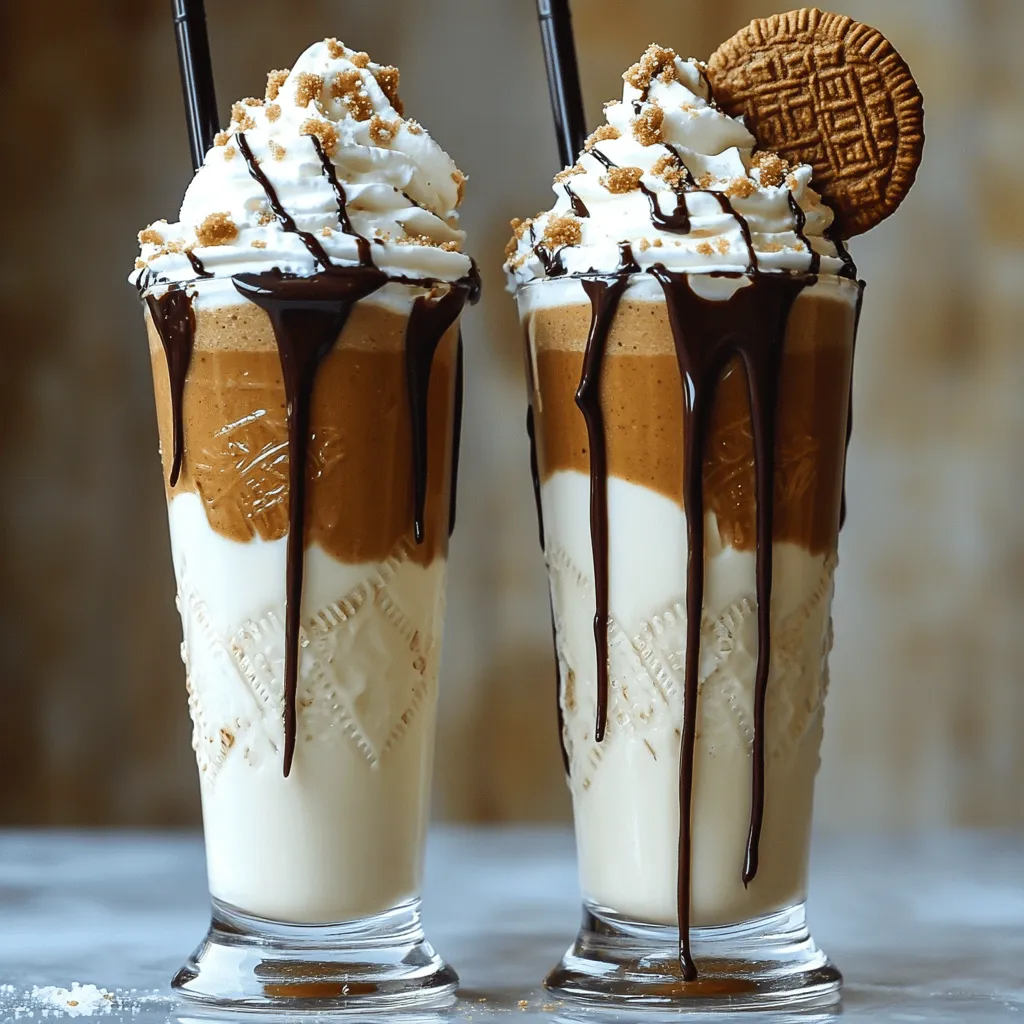To make a creamy Biscoff cookie butter milkshake, you need a few key ingredients. The main stars are vanilla ice cream and Biscoff cookie butter. These two ingredients create a rich and tasty base for your milkshake. You will also need whole milk to blend everything smoothly.