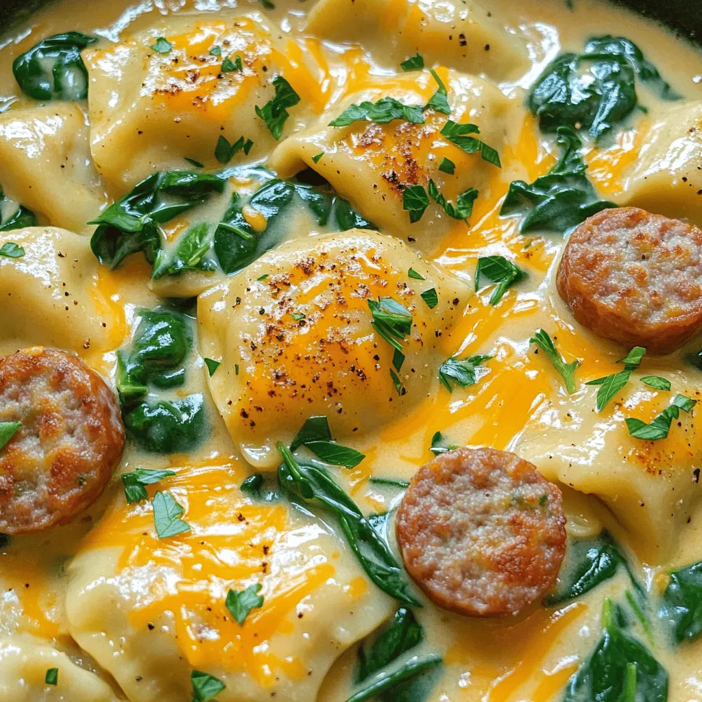 Creamy Pierogi and Turkey Sausage Skillet Delight