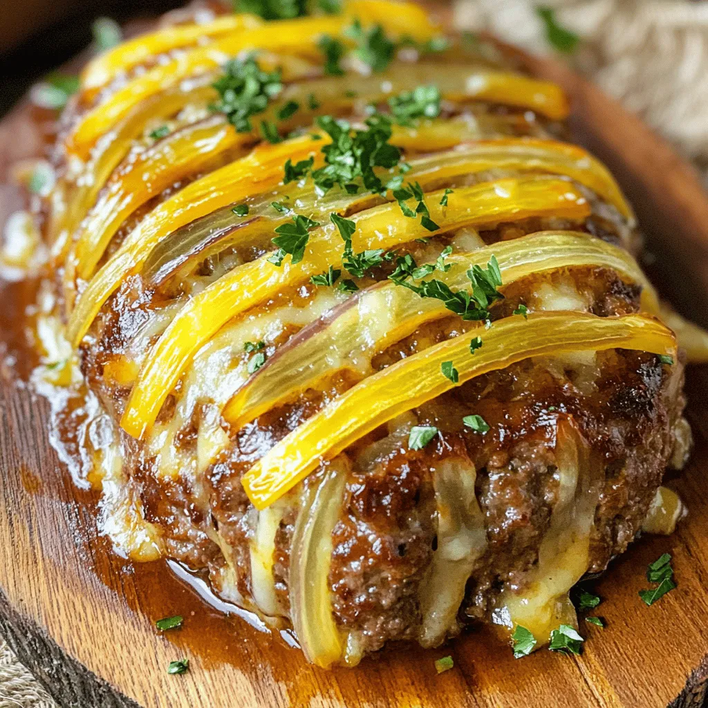 Crockpot French Onion Meatloaf with Melted Swiss Cheese Bliss
