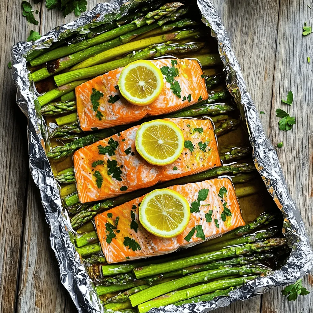 Baked Salmon in Foil with Asparagus Tasty Healthy Dish