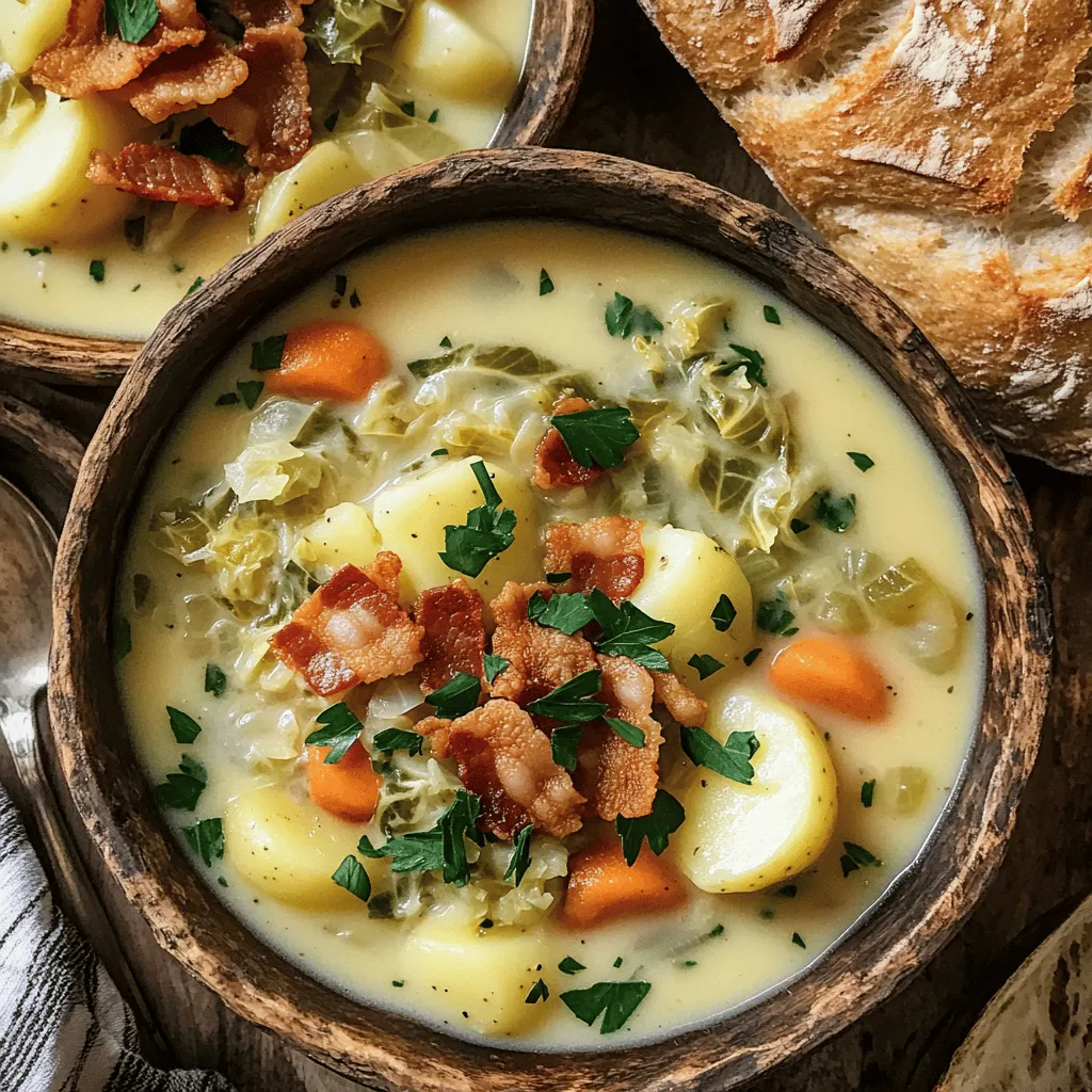 Savory Irish Bacon, Cabbage, and Potato Soup Recipe