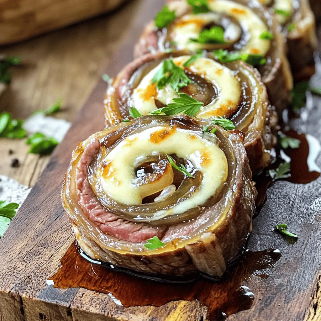 French Onion Steak Pinwheels Tasty and Simple Recipe