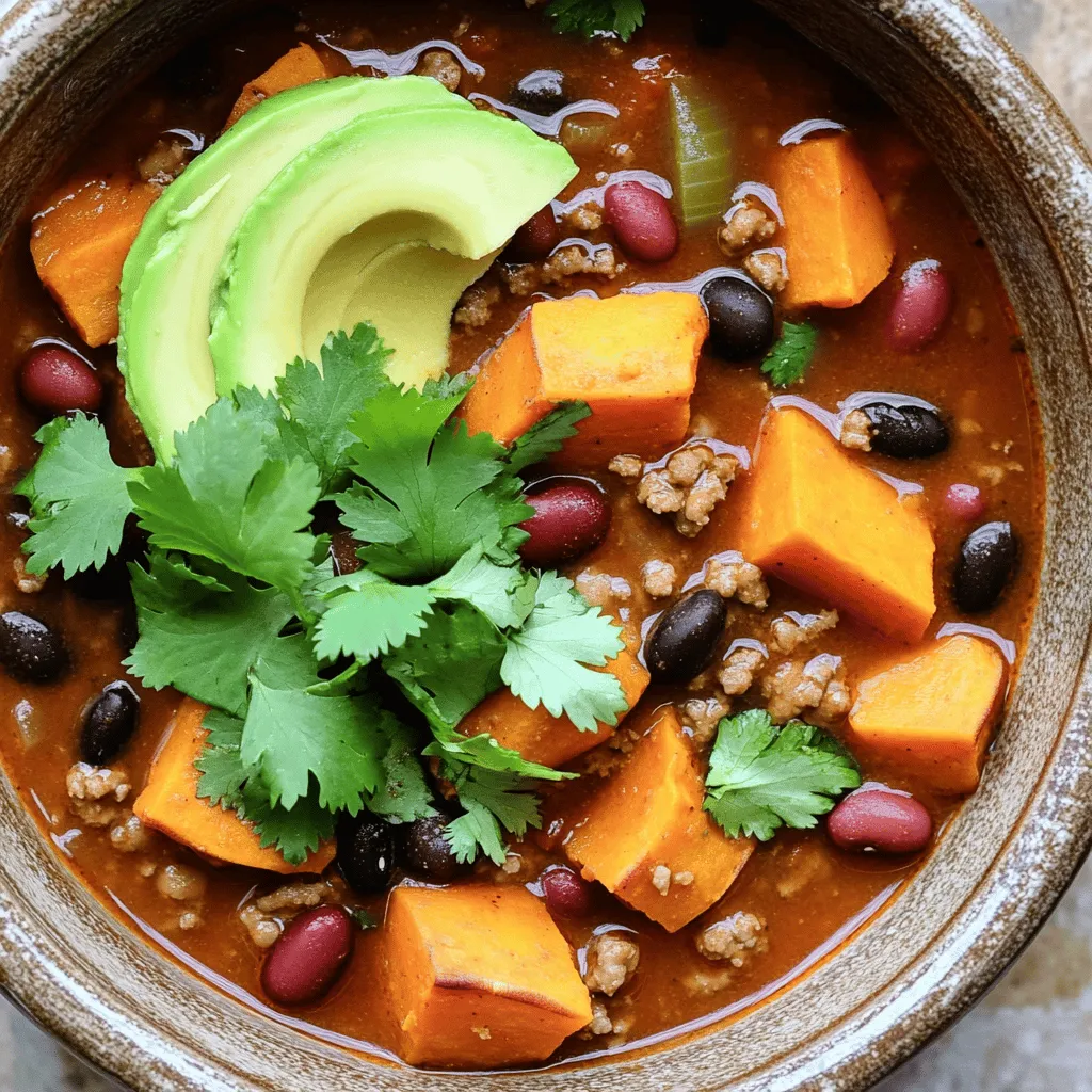 Sweet Potato Turkey Chili Hearty Slow Cooker Meal