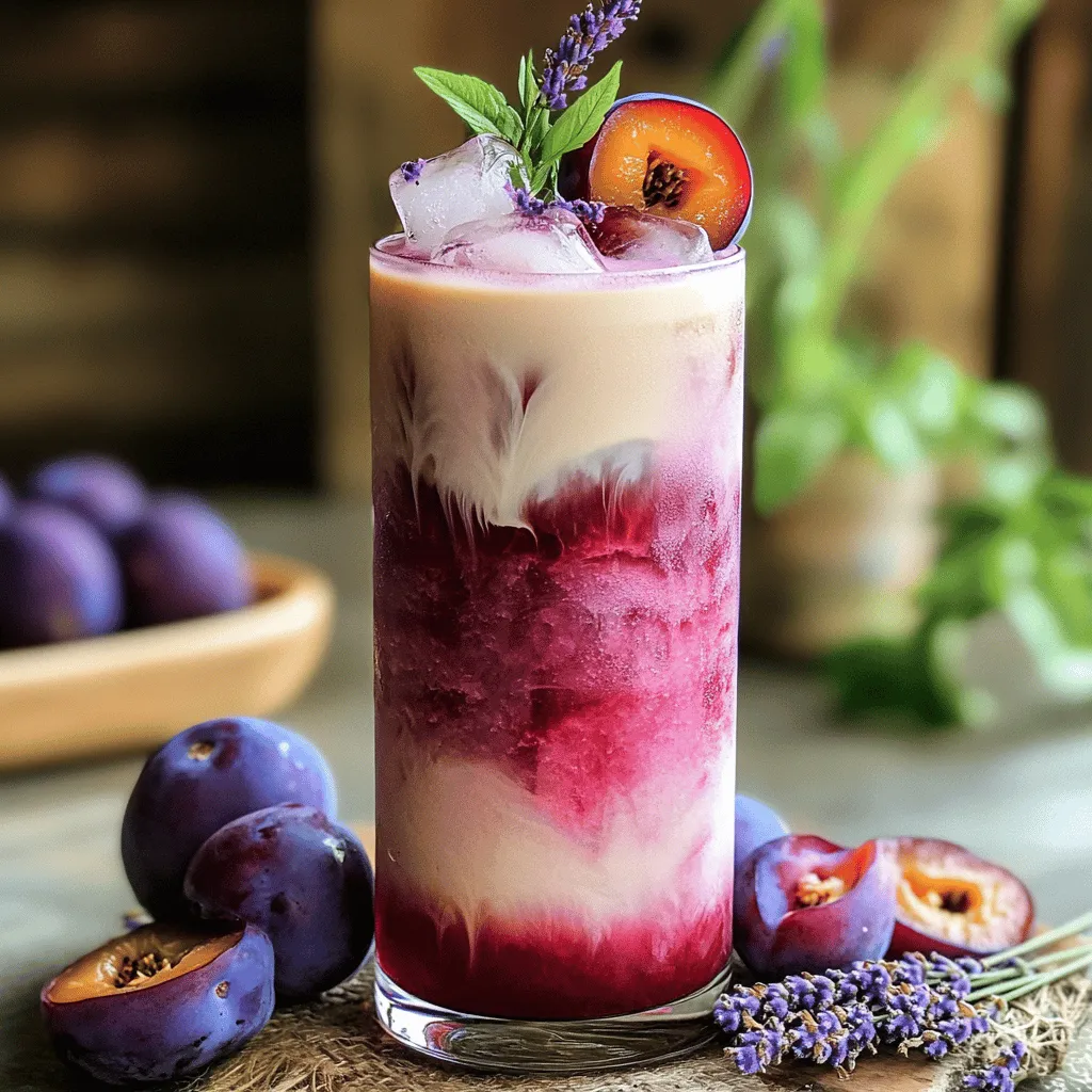 Plum Lavender Iced Latte Refreshing Summer Drink