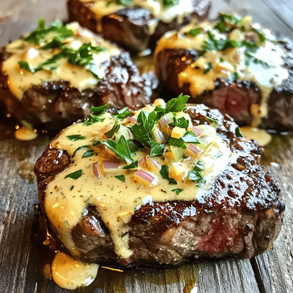 To make a classic Steak Diane, you need a few key ingredients. First, you want two sirloin steaks, about one inch thick. This cut is tender and has great flavor. Next, salt and freshly cracked black pepper help to enhance the meat