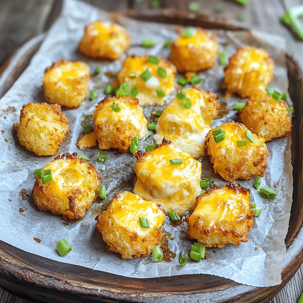Air fryer cheesy tater tots are crispy, cheesy snacks made from frozen tater tots. They are fun to eat and easy to make. The air fryer cooks them fast, making them a popular choice for busy cooks. The best part? They taste amazing!