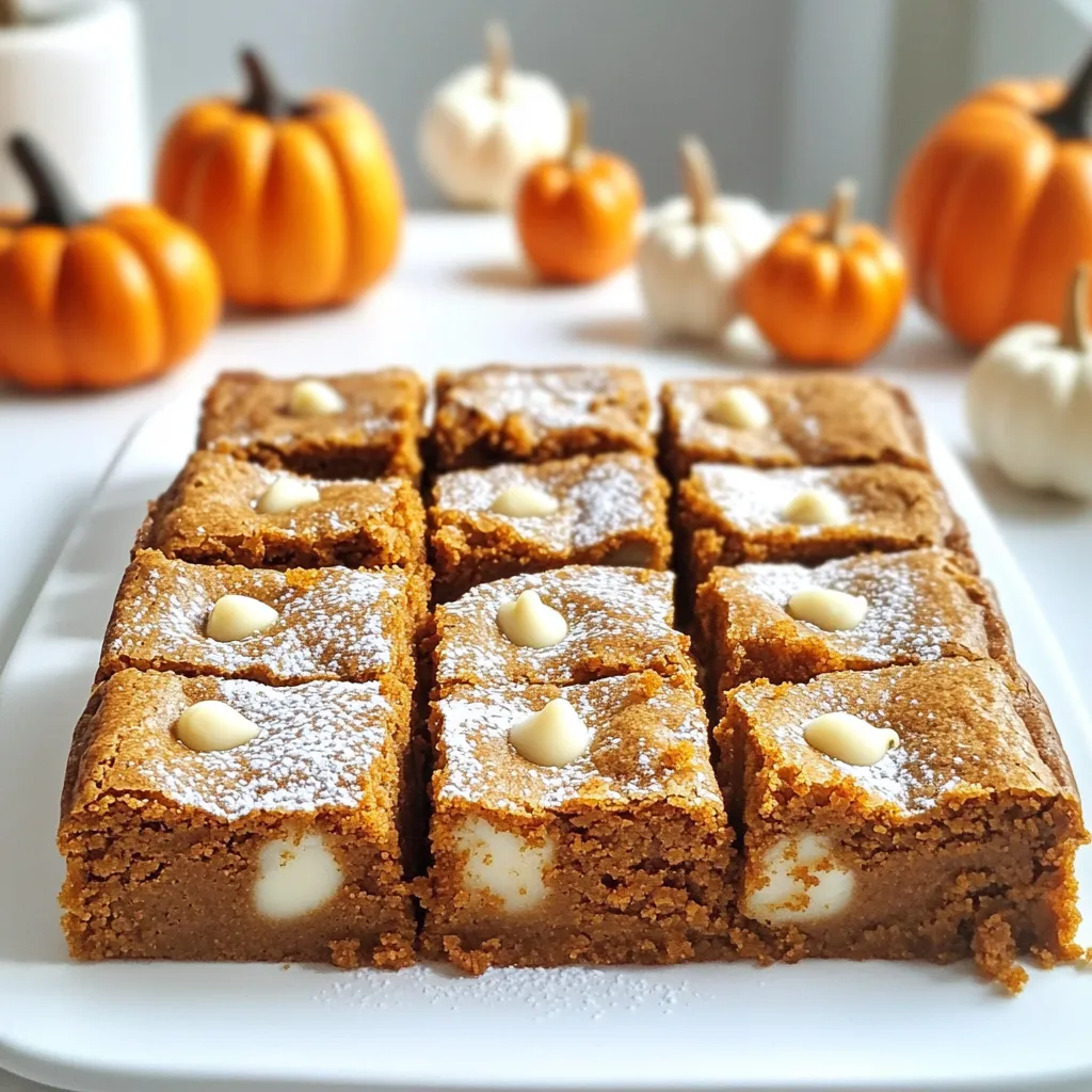 Pumpkin Blondies with White Chocolate Chips Delight