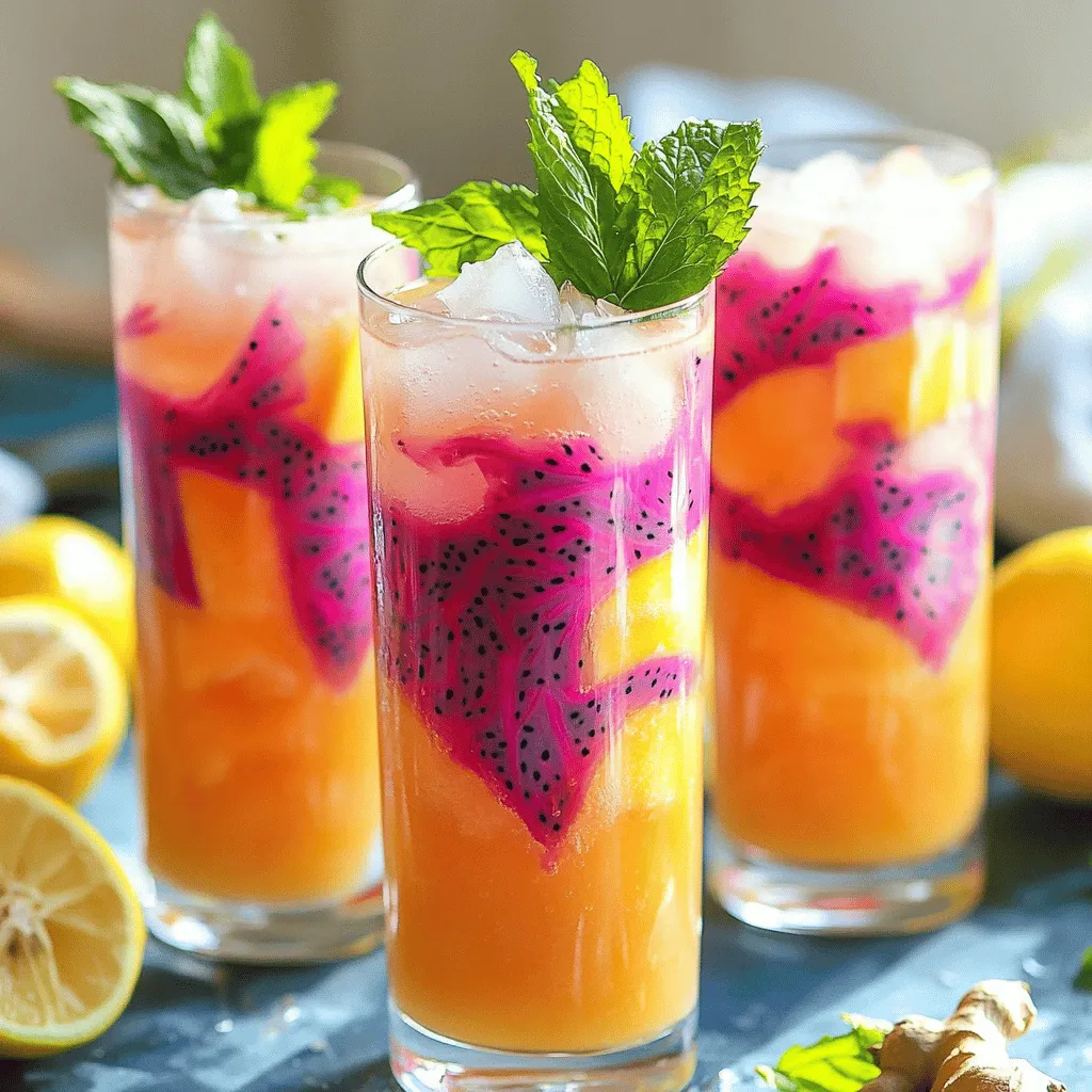 Mango Dragon Fruit Lemonade Refreshing Summer Drink