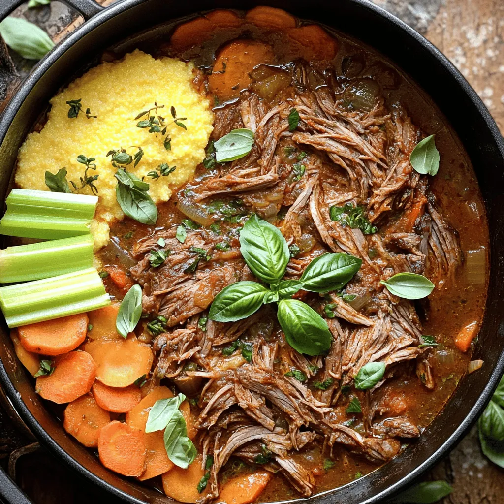 To make a great Italian pot roast, you need the right ingredients. The main star is a chuck roast, weighing between 3 to 4 pounds. This cut has enough fat to stay juicy while cooking. Next, you will want some olive oil for searing. It adds a nice flavor and helps with browning.