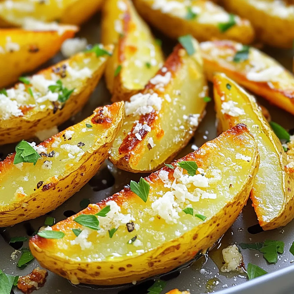 Air Fryer Garlic Parmesan Potato Wedges Tasty Snack
