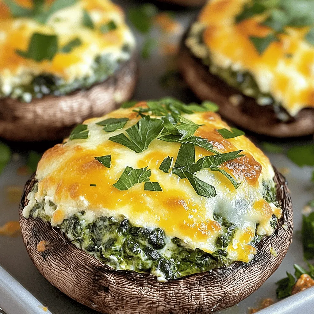Cheesy Spinach Stuffed Mushrooms Flavorful Delight