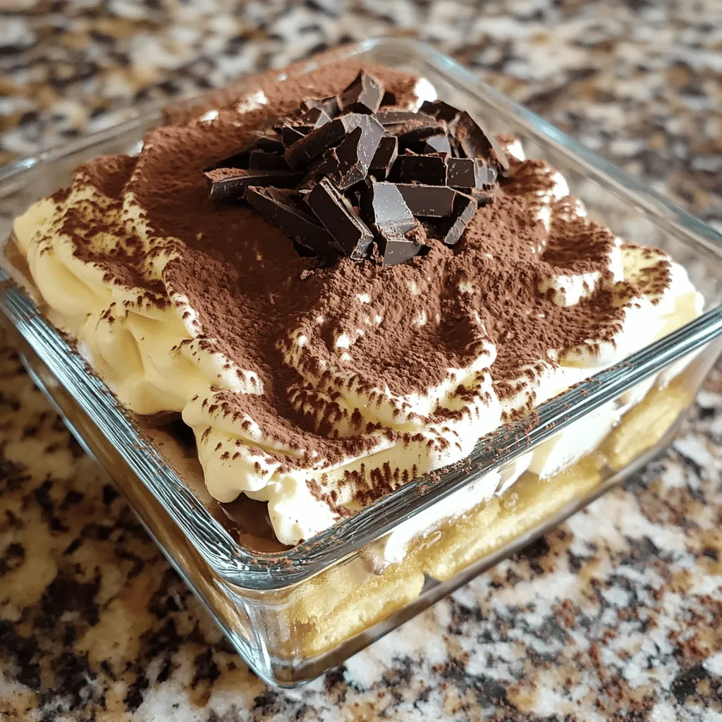 The key ingredients define a classic tiramisu. You need strong brewed coffee, egg yolks, sugar, mascarpone cheese, and heavy cream. Each adds flavor and texture. The ladyfinger cookies soak up the coffee, giving a soft bite. Unsweetened cocoa powder adds a rich finish.
