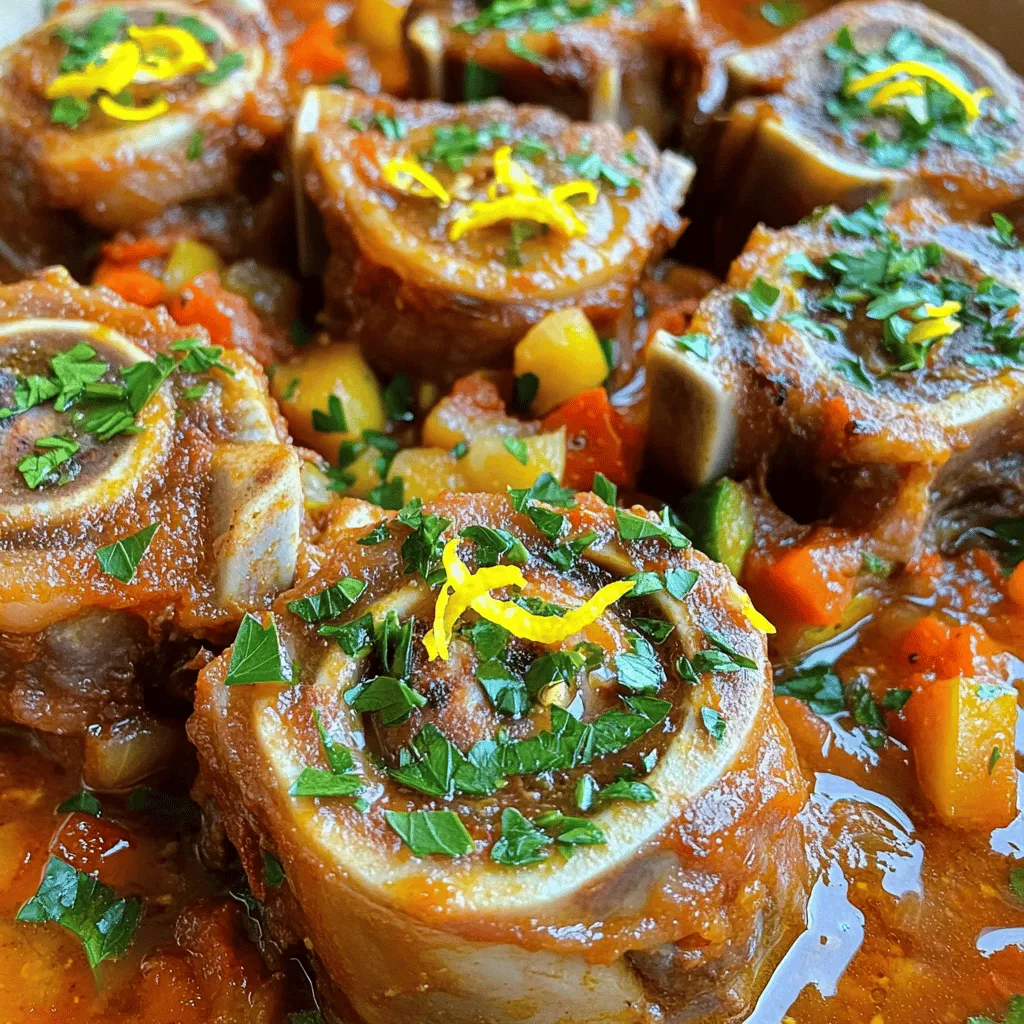 For a great osso bucco, you need a few key ingredients. The main star is pork shanks, often called osso bucco cut. This cut has a rich flavor and tender meat. You will need four pieces for this recipe. Salt and pepper add essential taste. Olive oil helps to sear the meat and adds depth.