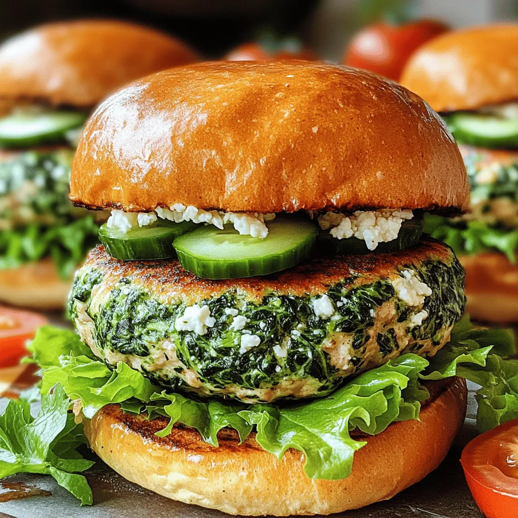 Spinach Feta Turkey Burgers Juicy and Flavorful Meal