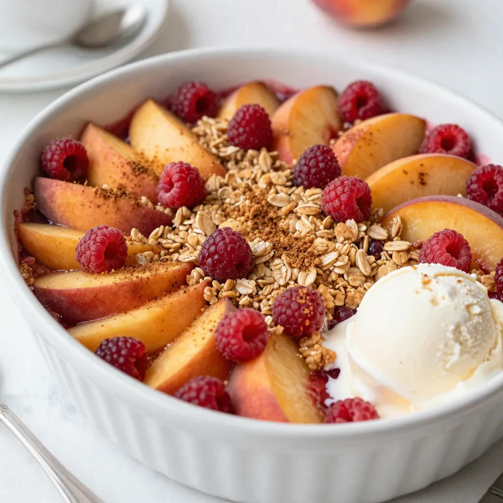 Peach Raspberry Crisp Flavorful and Simple Dessert