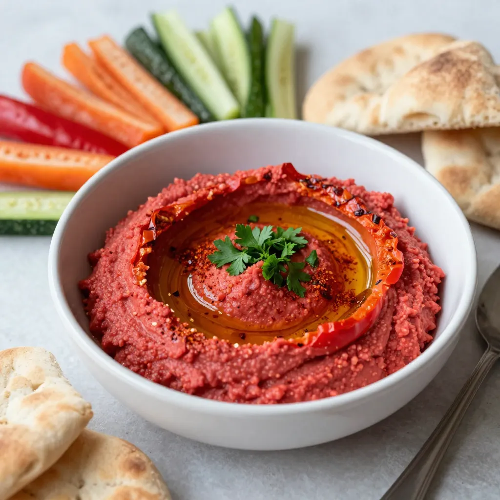 Roasted Red Pepper Hummus Flavorful and Healthy Dip